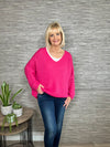 Avril V-Neck Mohair Sweater Rose Pink
