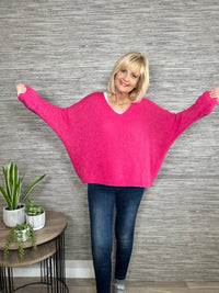 Avril V-Neck Mohair Sweater Pale Blue