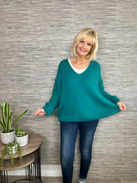 Avril V-Neck Mohair Sweater Rose Pink