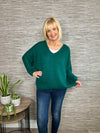 Avril V-Neck Mohair Sweater Forest Green