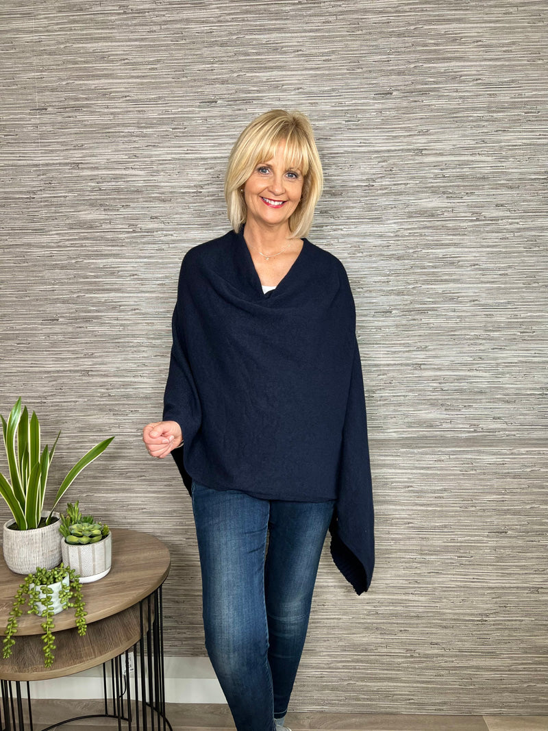 Charlotte Poncho Navy