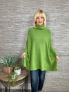 Taryn Polo Neck Poncho Cobalt