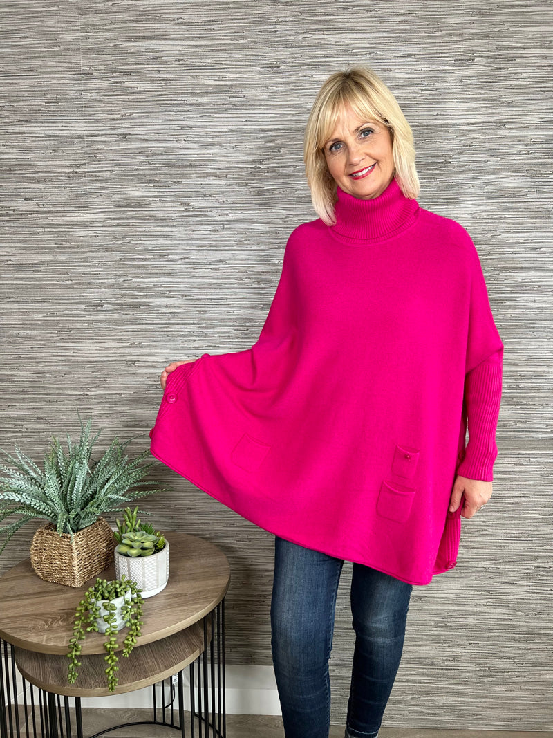 Taryn Polo Neck Poncho Teal