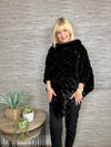 Carmen Faux Fur Poncho Black