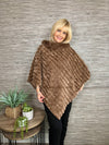 Carmen Faux Fur Poncho Mocha