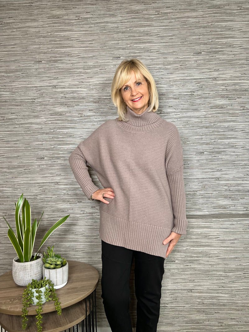 Nikki Ribbed Sweater Mushroom