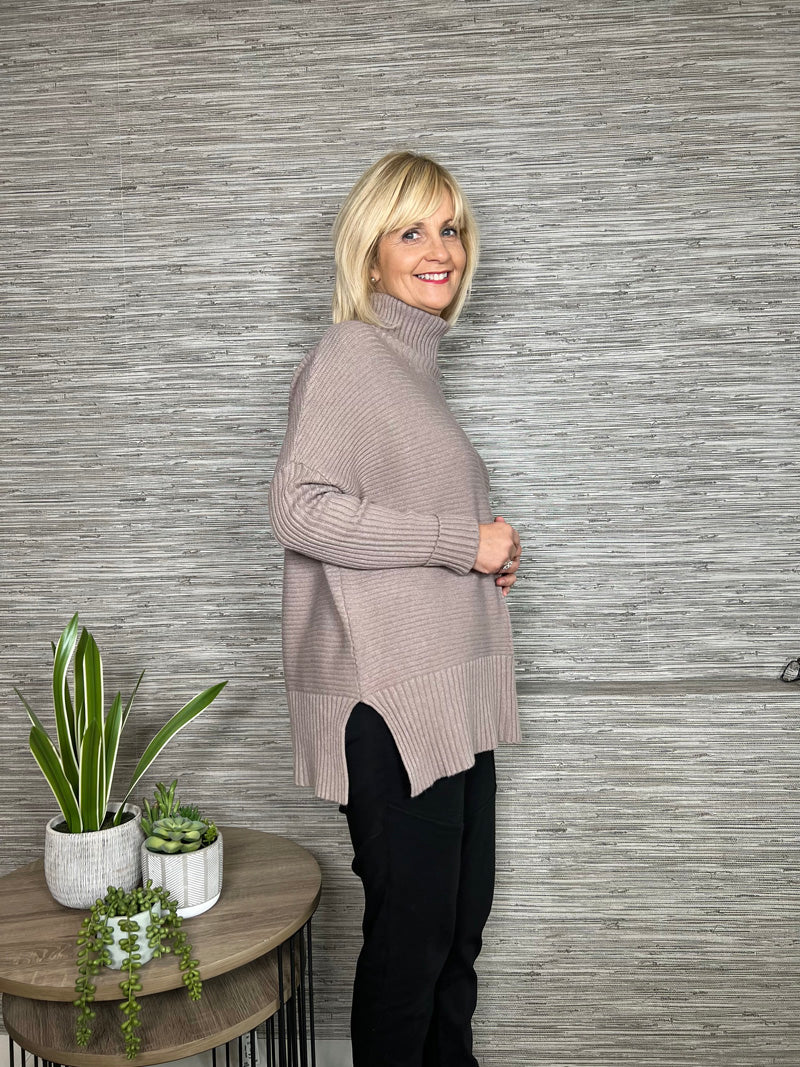 Nikki Ribbed Sweater Mushroom
