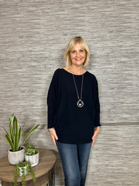 Trish Batwing Sweater Navy
