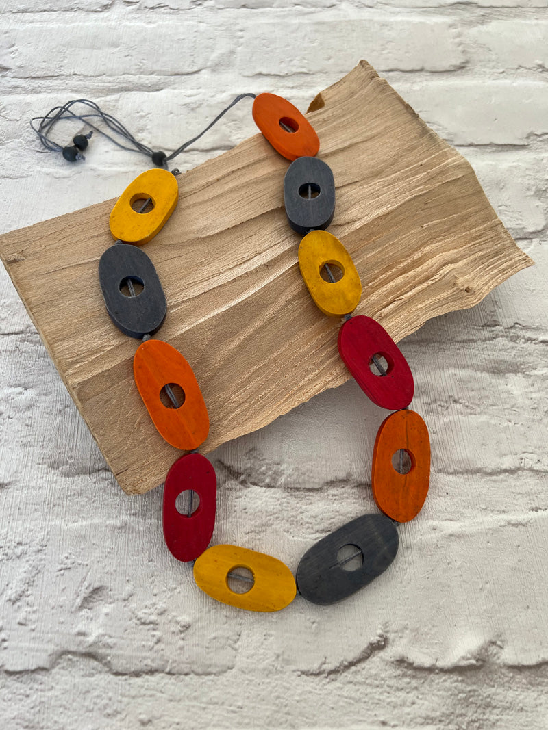 Darla Multi Colour Wooden Necklace