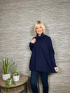 Wilma Polo Neck Poncho Navy