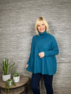Wilma Polo Neck Poncho Teal