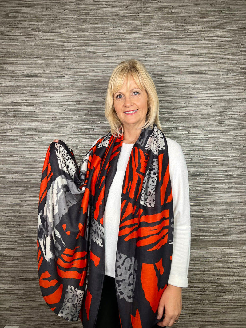 Eco Sapphire Animal Scarf Orange