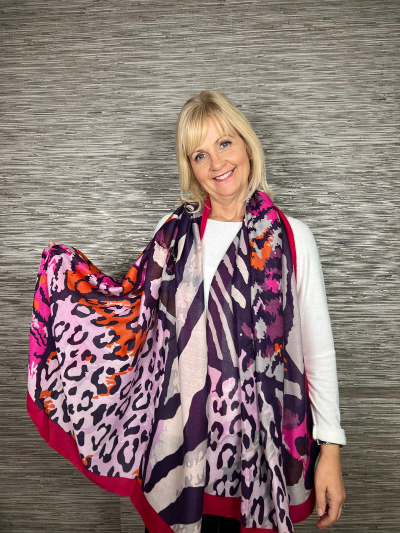 Eco Safari Leopard Scarf Pink