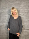 Avril V-Neck Mohair Sweater Charcoal