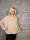 Avril V-Neck Mohair Sweater Biscuit