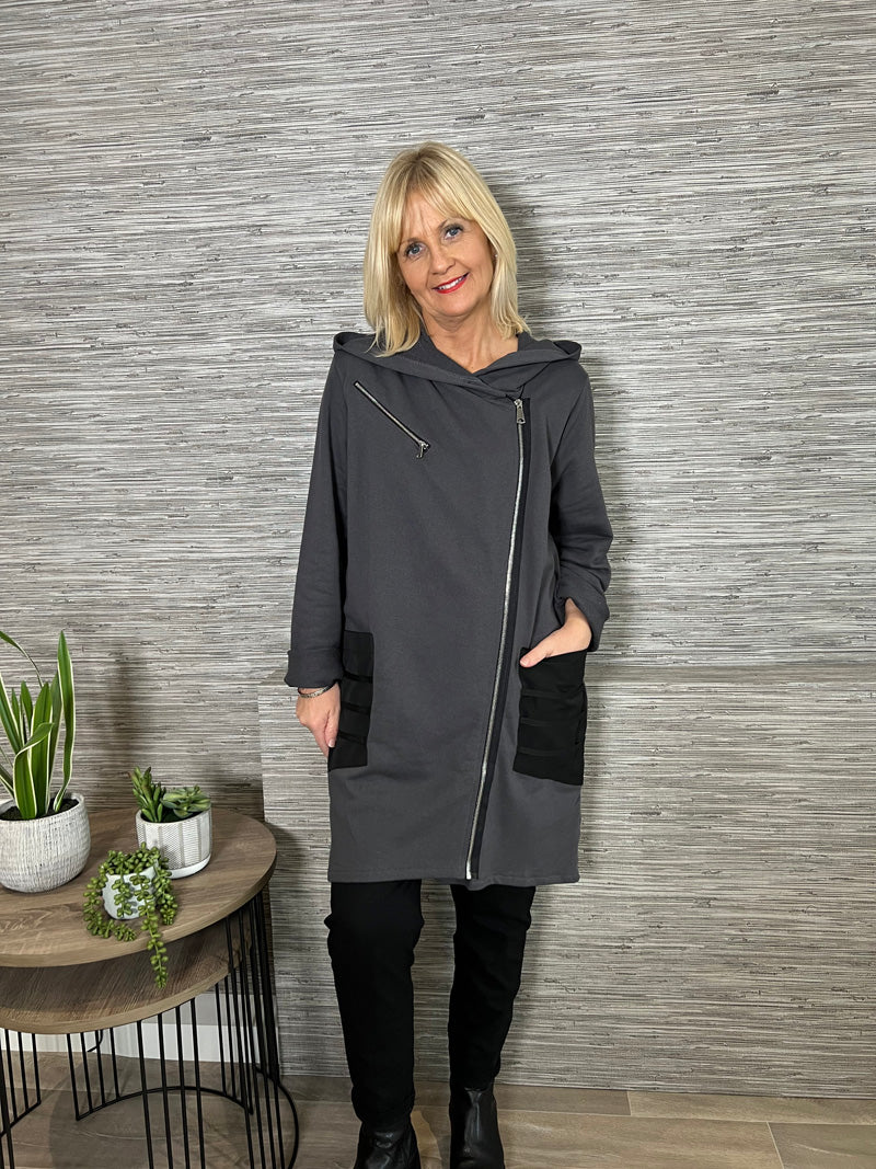 Riley Urban Hooded Jacket Charcoal