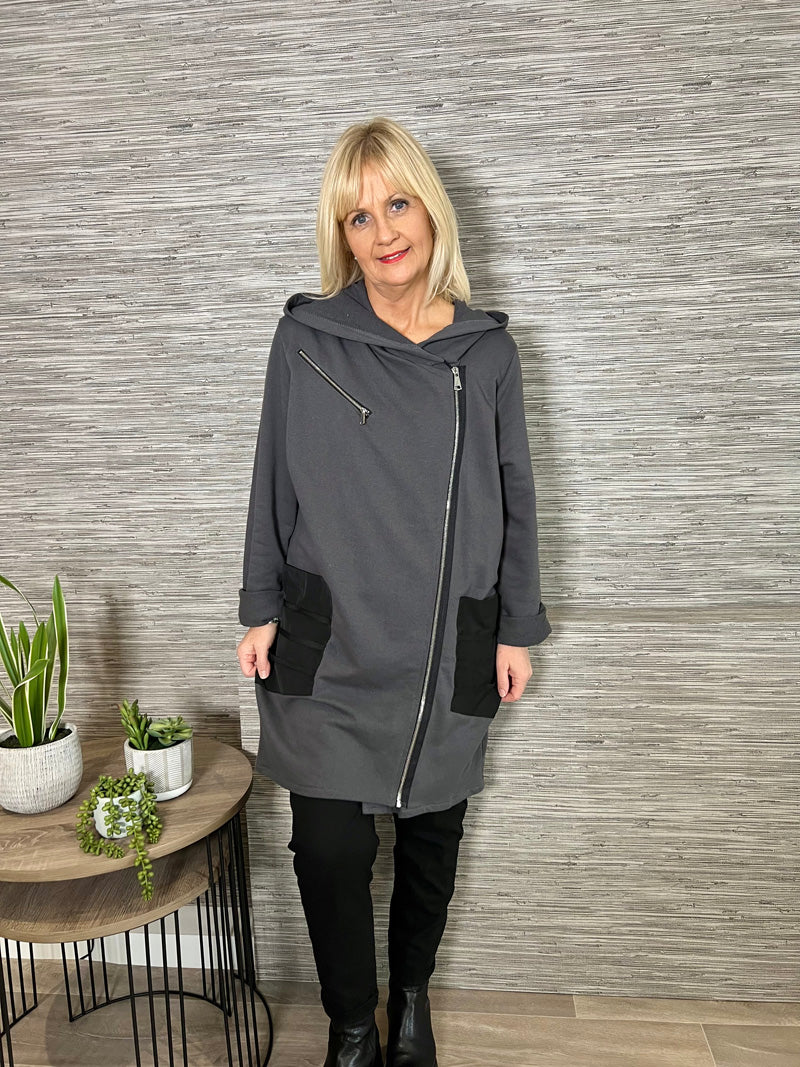 Riley Urban Hooded Jacket Charcoal