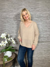 Avril V-Neck Mohair Sweater Biscuit