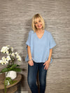Mohair Crop Layering Sweater Baby Blue