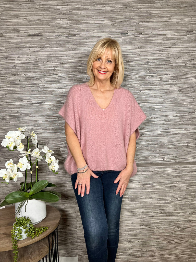Mohair Crop Layering Sweater Blush