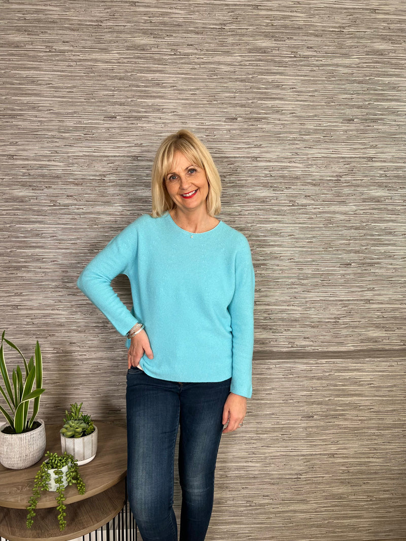 Jill Fine Knit Jumper Pale Turquoise
