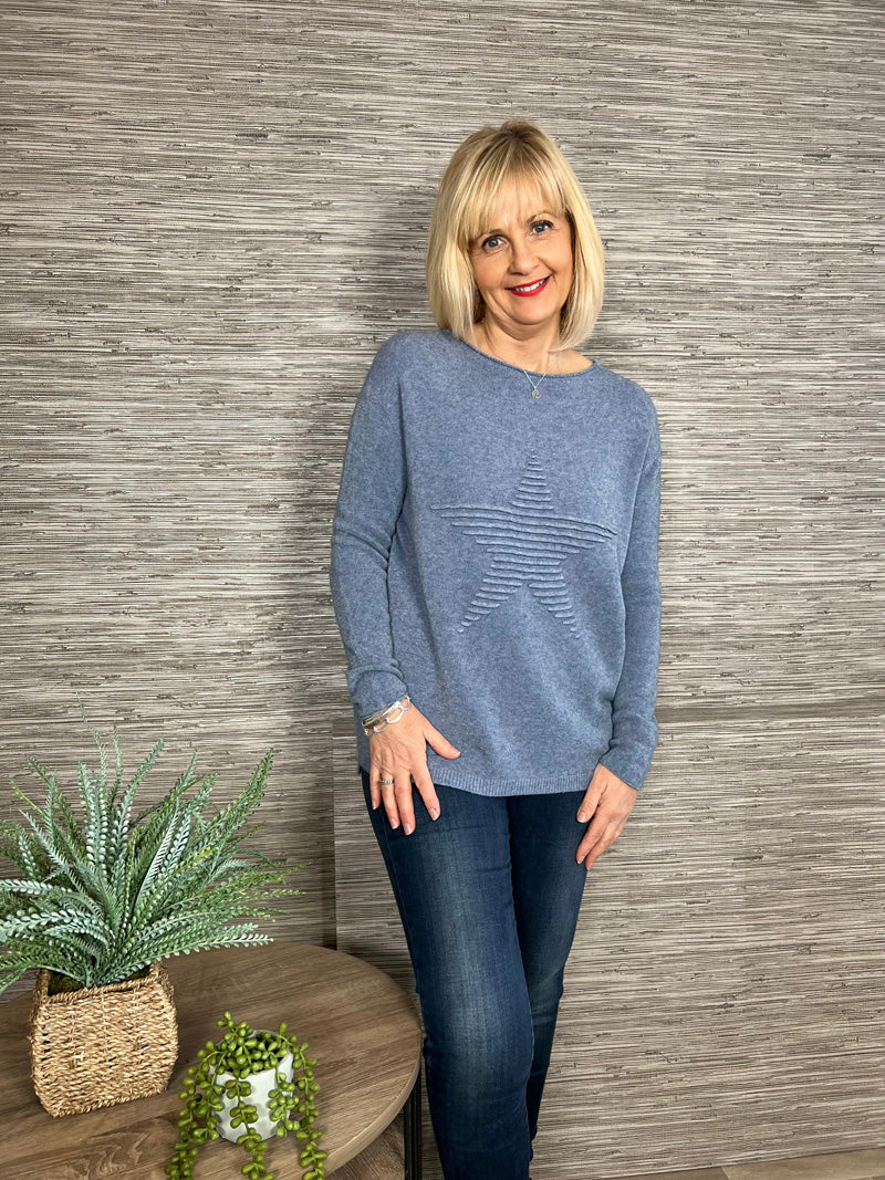 Cathy Star Sweater Denim