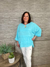 Hallie Frill Top Turquoise