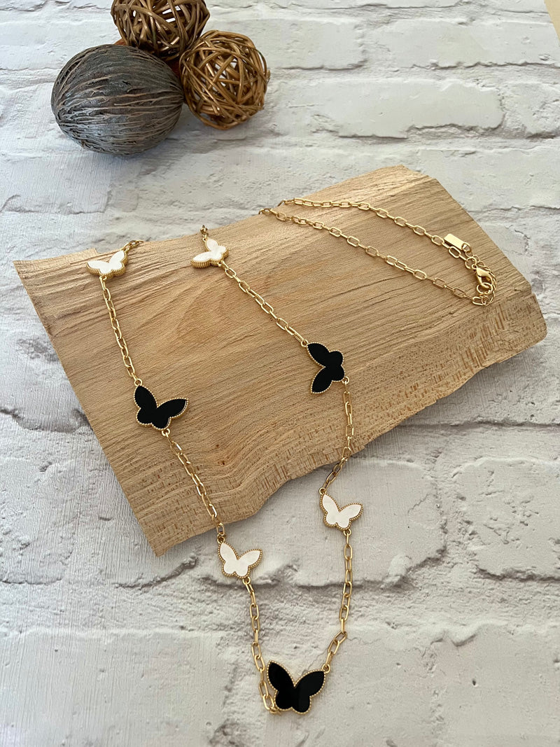 Amalie Long Necklace Black/Gold
