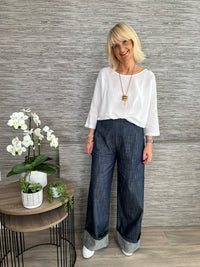 Andi Turn-Up Wide Leg Jeans