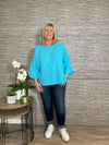 Cheri Box Top Turquoise