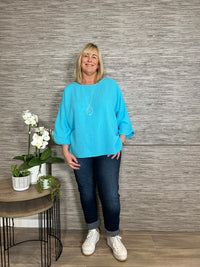 Cheri Box Top Turquoise