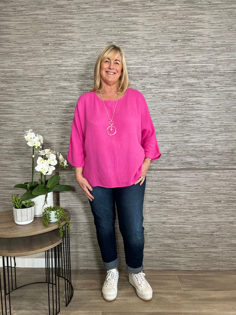 Cheri Box Top Fuchsia