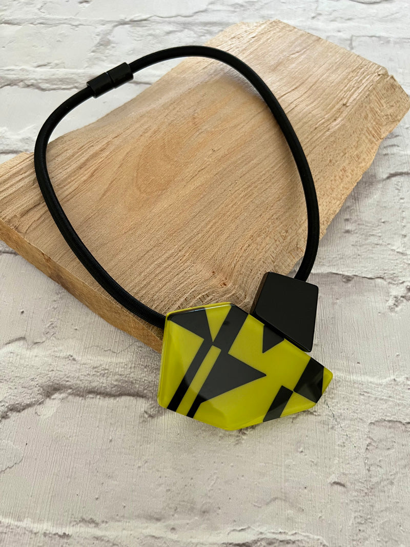 Calitaa Luxury Collection Aztec Short Necklace Zingy Lime