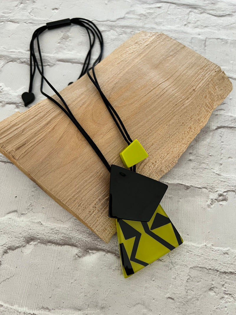 Calitaa Luxury Collection Aztec Necklace Zingy Lime
