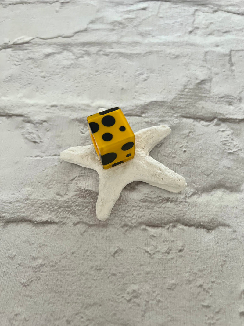 Calitaa Luxury Collection Cube Bead Spotty Mustard