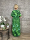 Alexa Tropical Print Maxi Dress Emerald