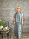 Sophia Silk Dress Steel Grey