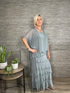 Sophia Silk Dress Steel Grey