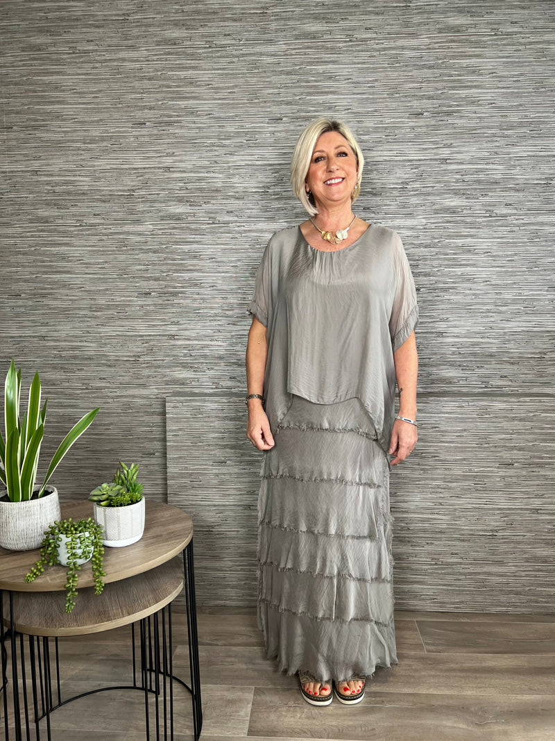 Sophia Silk Dress Taupe