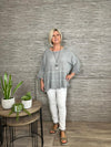 Ava Cotton/Linen Tiered Top Grey