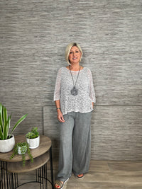Ava Cotton Mix Trousers Grey