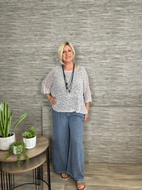 Ava Cotton Mix Trousers Dark Denim