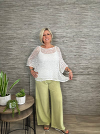 Popcorn Poncho Top Khaki