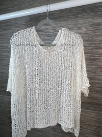 Popcorn Poncho Top White
