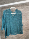 Popcorn Poncho Top Teal