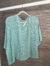 Popcorn Poncho Top Aqua