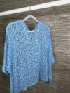 Popcorn Poncho Top Sky Blue