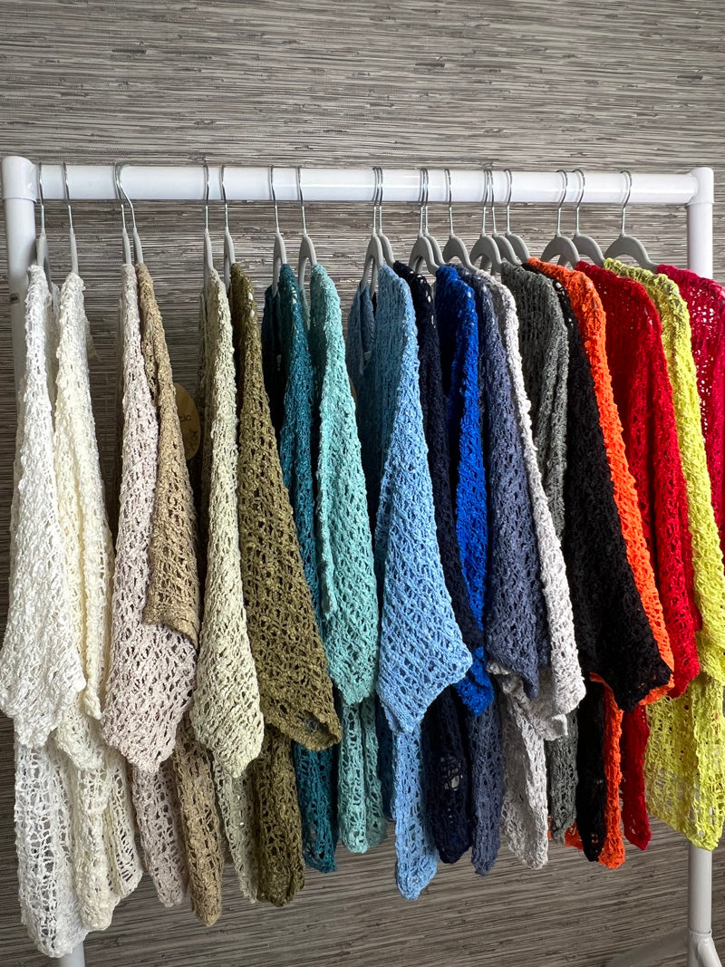 Popcorn Poncho Top Sky Blue
