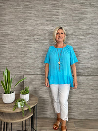 Bella Gypsy Cotton Top Turquoise