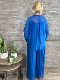 Selena Silk Floaty Trousers Stone